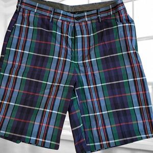 Jack Nicholaus Blue Shorts Men 34 Multicolored Plaid 